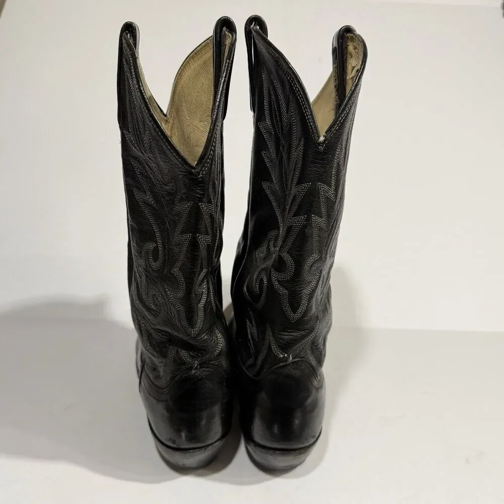 Dan Post Black Men's Size 10 D Pebble Grain Cowboy Boots